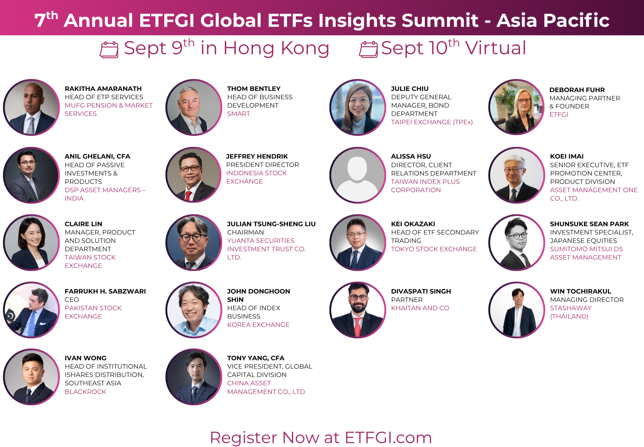 ETFGI Global ETFs Insights Summit 2026 Speakers